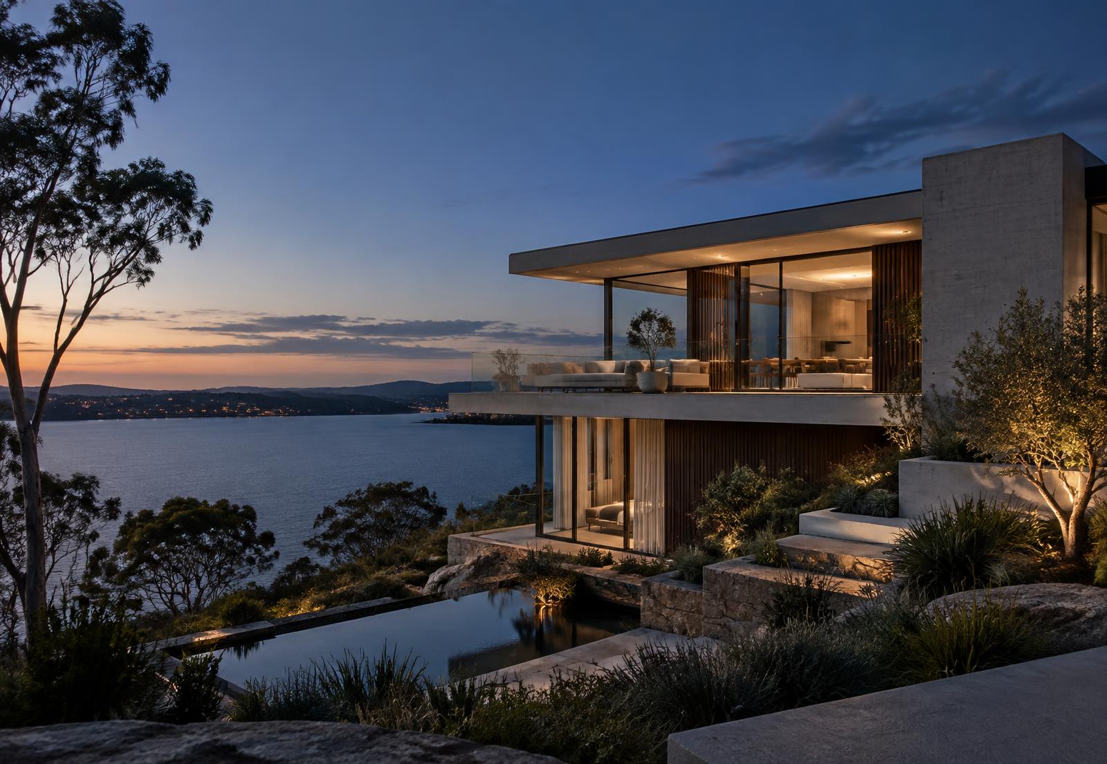 Luxury Australian residence overlooking Lake Macquarie